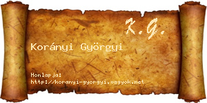 Korányi Györgyi névjegykártya