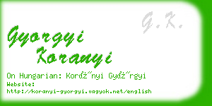 gyorgyi koranyi business card